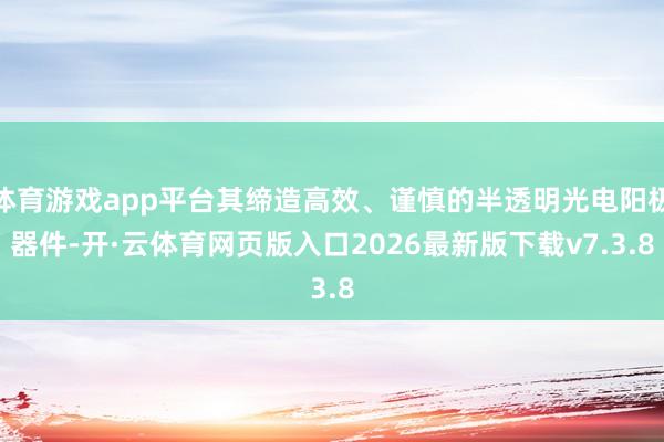 体育游戏app平台其缔造高效、谨慎的半透明光电阳极器件-开·云体育网页版入口2026最新版下载v7.3.8