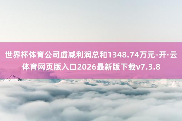 世界杯体育公司虚减利润总和1348.74万元-开·云体育网页版入口2026最新版下载v7.3.8