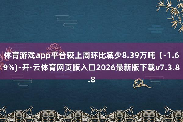 体育游戏app平台较上周环比减少8.39万吨（-1.69%)-开·云体育网页版入口2026最新版下载v7.3.8